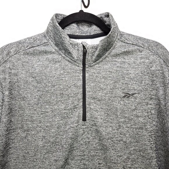 Reebok Men’s Large Long Sleeve Pullover Quarter Zip Training Sweatshirt Gray - Picture 3 of 13